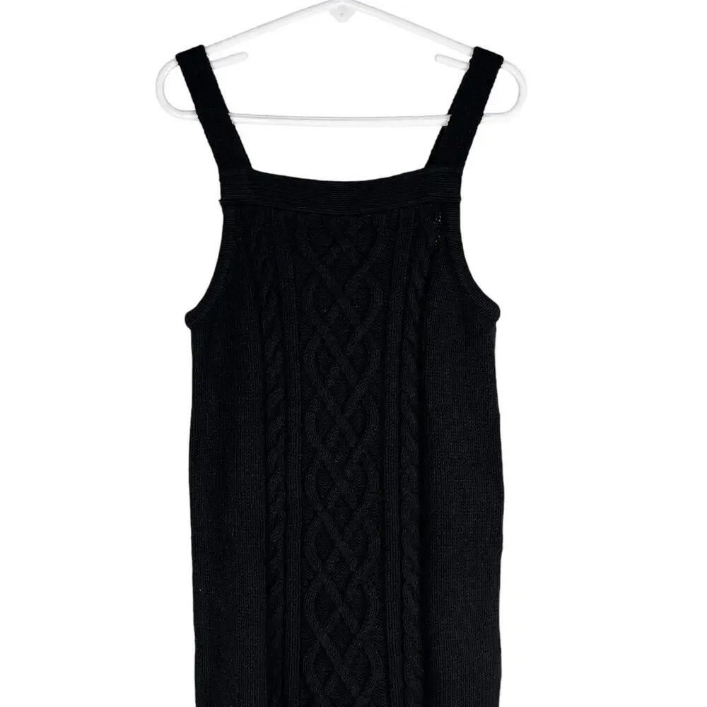 Gymboree Girls Cable Knit Sweater Dress Black 7 Sleeveless New